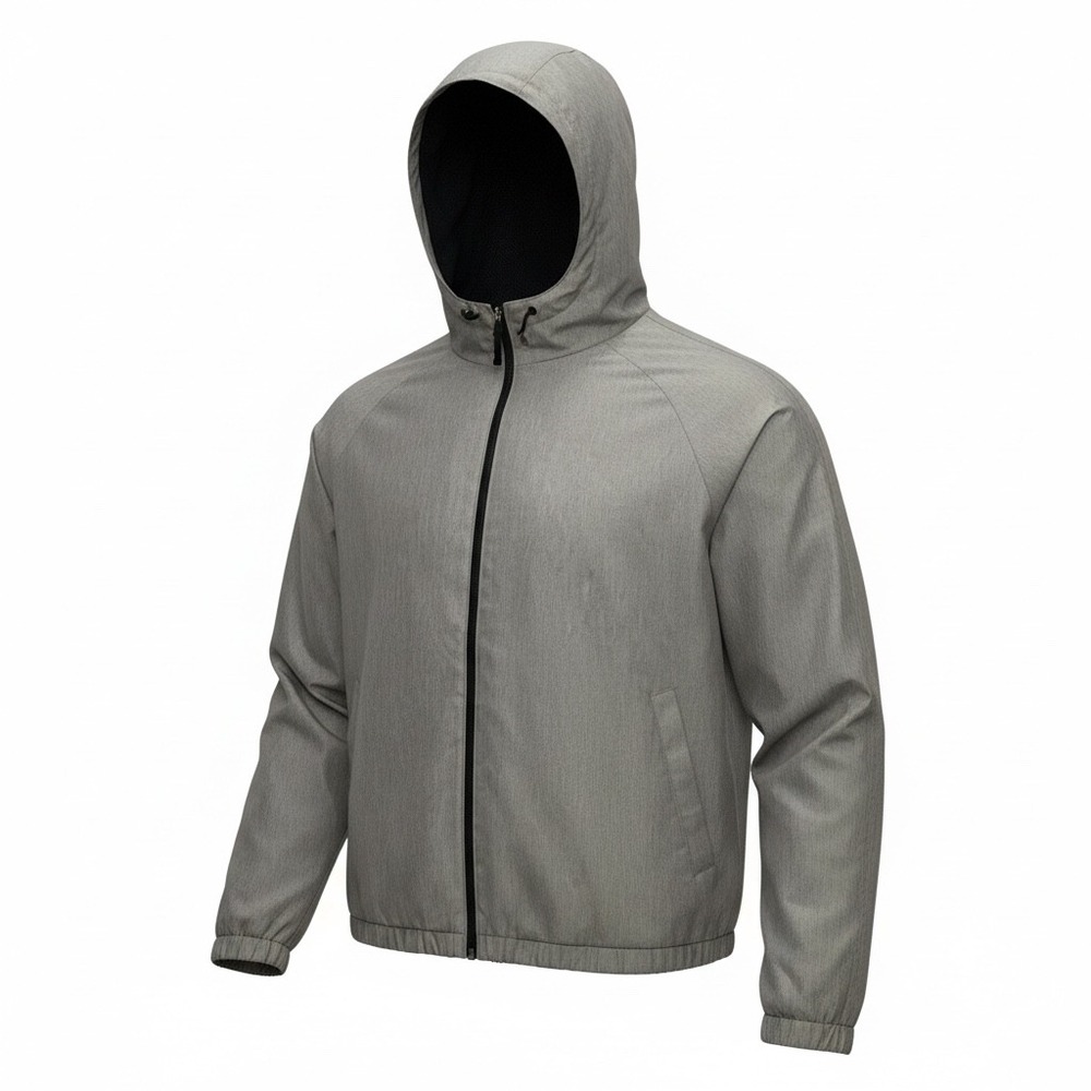 Marc Anthony Men's Grey Heathered Full Zip Hooded Lightweight Jacket XXL